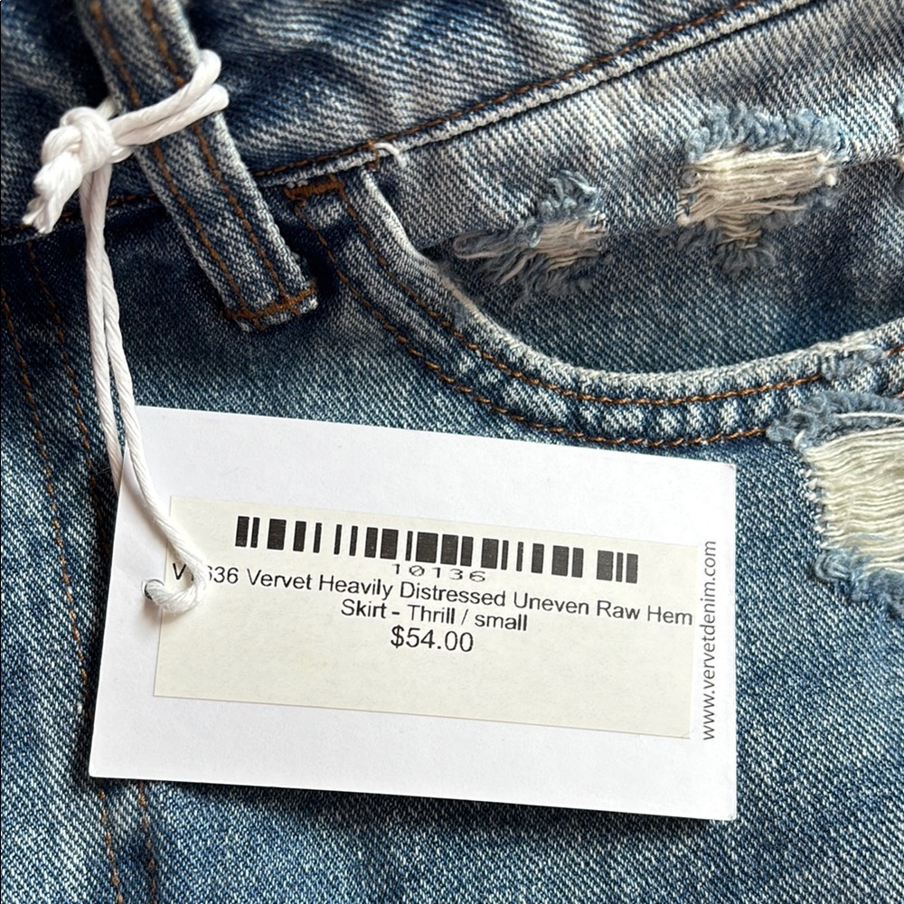 Vervet Blue Distressed Mini Skirt - Picture 3 of 10